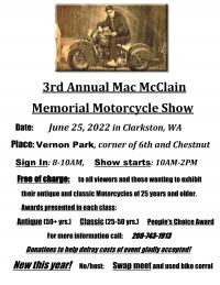 3rd Annual Mac McClain Memorial Motorcycle Show