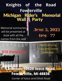 Michigan Riders Memorial Wall Party 