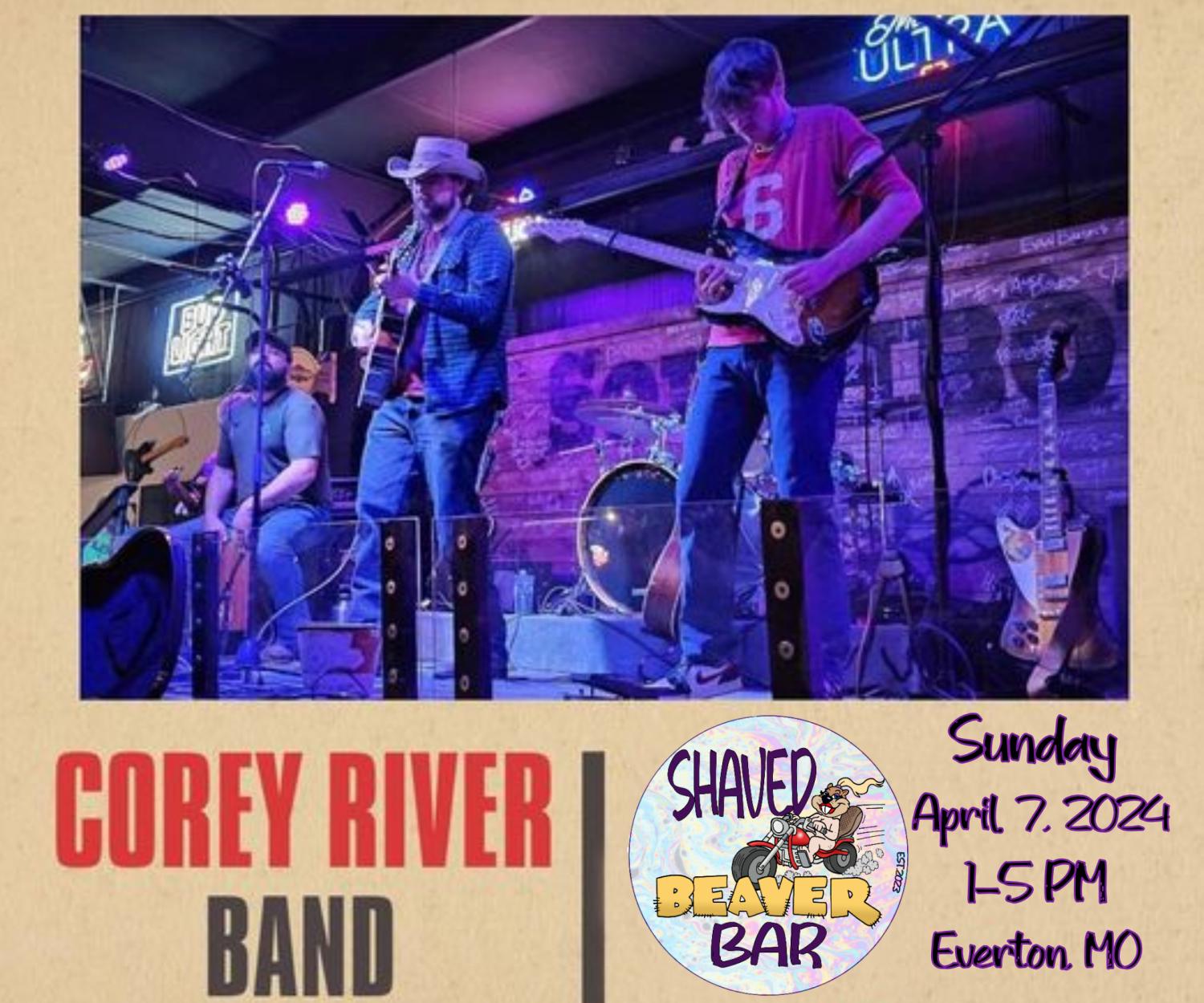Sunday Shenanigans @Shaved Beaver Bar with Corey River Band