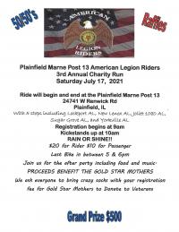 3rd Annual Charity Run Post 13 American Legion Riders 