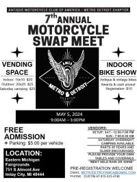7th Annual Metro Detroit AMCA Antique Motorcycle Swap Meet