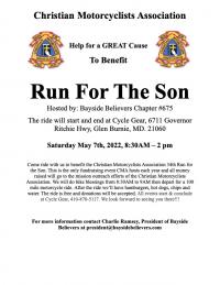 Christian Motorcyclists Association Annual Run for the Son - Help a great cause!