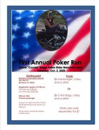 First Annual Poker Run. Shane "Coyote" Briggs fallen rider memorial fund.