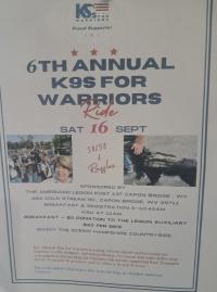 6th Annual K9s for Warriors Ride