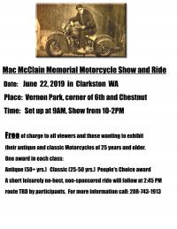 Mac McClain Memorial Motorcycle Show and Ride