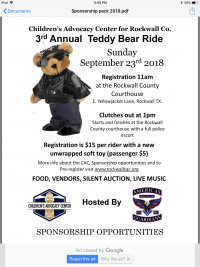  Childrens Advocacy Center For Rockwall County Teddy Bear Ride