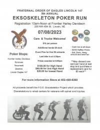 5th Annual Fraternal Order of Eagles Eksoskeleton Poker Run