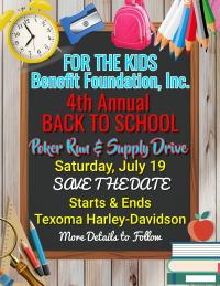 FOR THE KIDS Back to School Supply Drive & Run