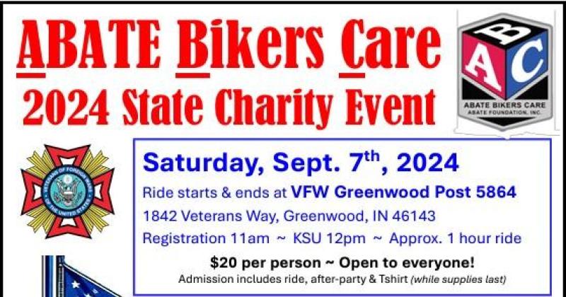 2024 ABC (ABATE Bikers Care) Annual State Charity Ride & Event
