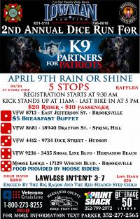 2nd Annual Dice run for K9 Partners for Patriots