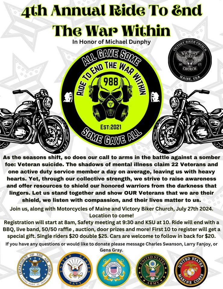 4th Annual Ride To End The War Within