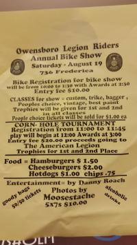Owensboro, KY Legion Riders Annual Bike Show