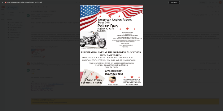 Brick American Legion Riders Post #348 Poker Run 