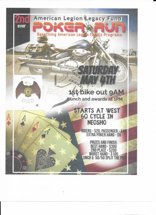 Missouri Chapter 13 Legacy Fund Poker Run